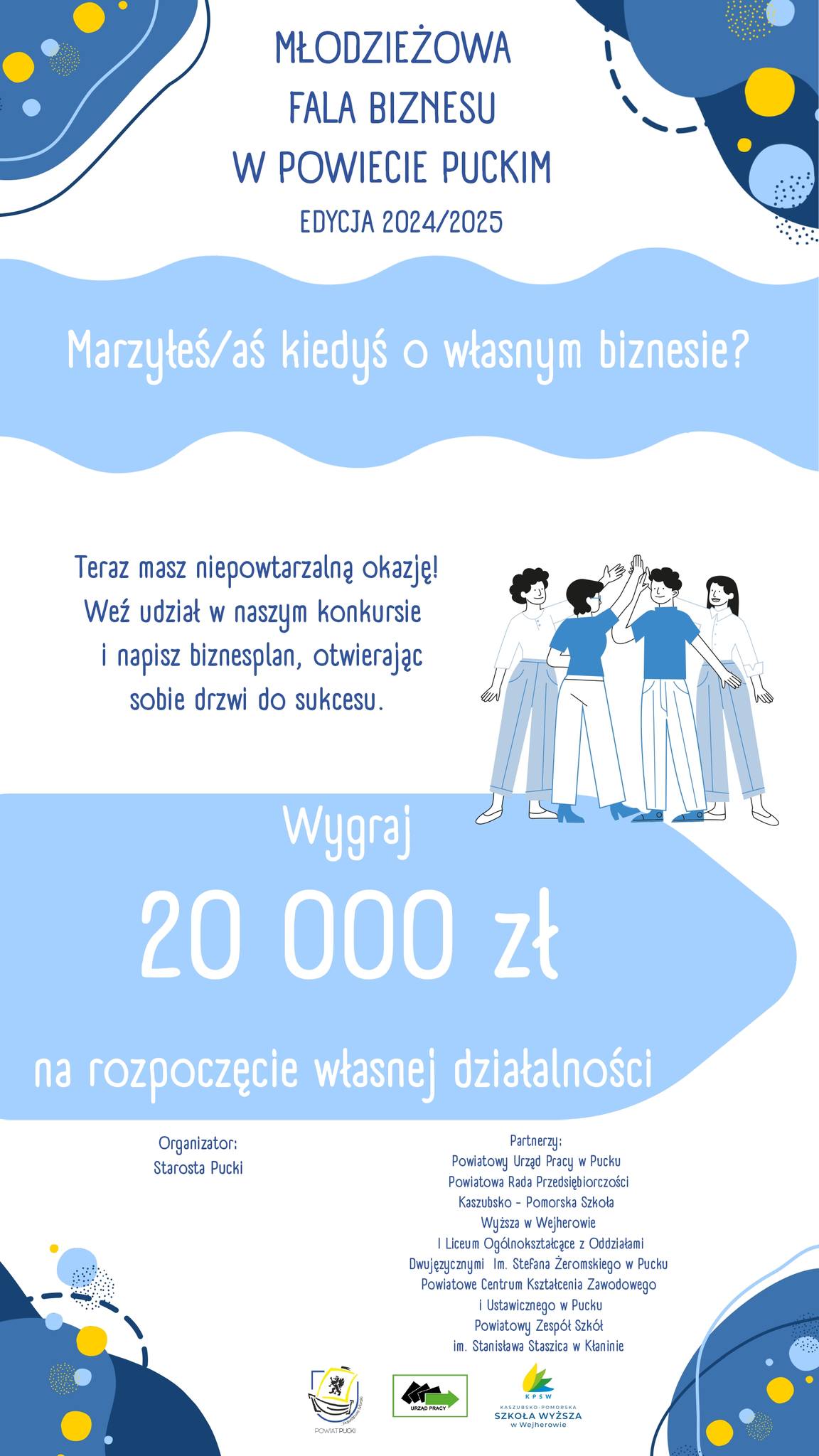 Zdjęcie artykułu II edycja konkursu na najlepszy biznesplan pn. "Młodzieżowa Fala Biznesu w Powiecie Puckim"